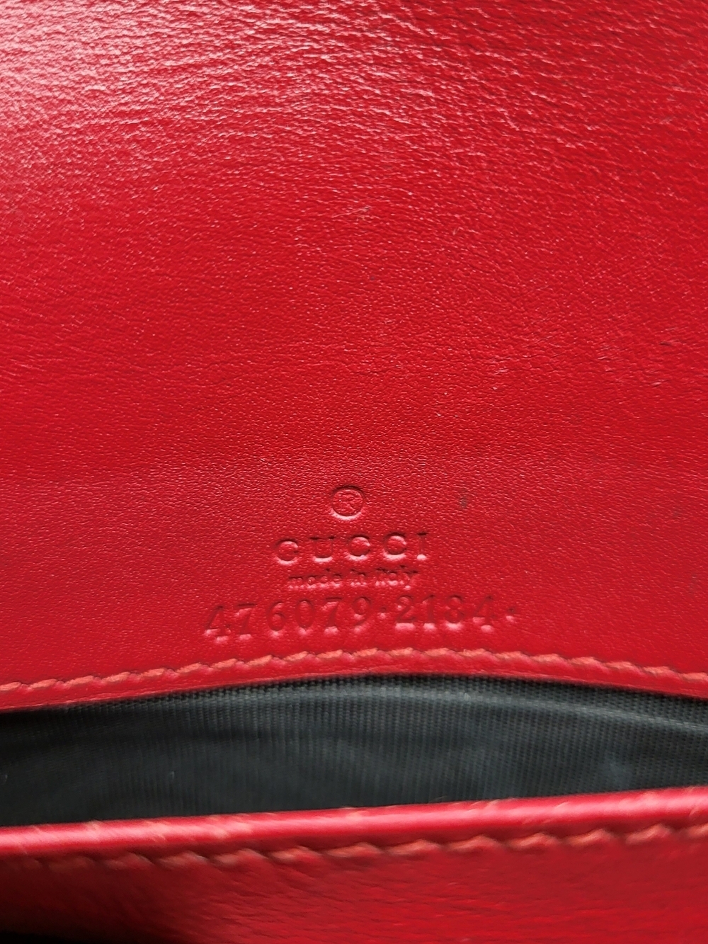 GUCCI Calfskin Queen Margaret Chain Wallet Blue Agata Hibiscus Red Mystic White. - Picture 8 of 16